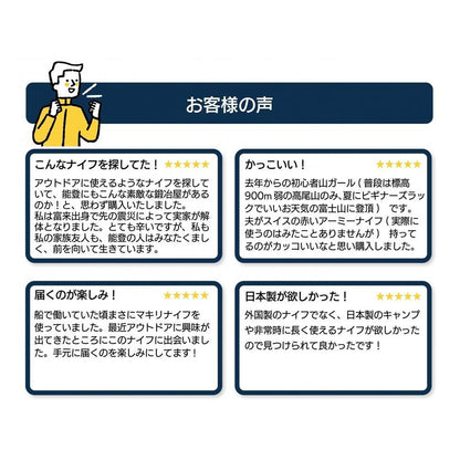 TAFU 135mm(両刃・青紙) 鞘（黒牛革）・着火棒付