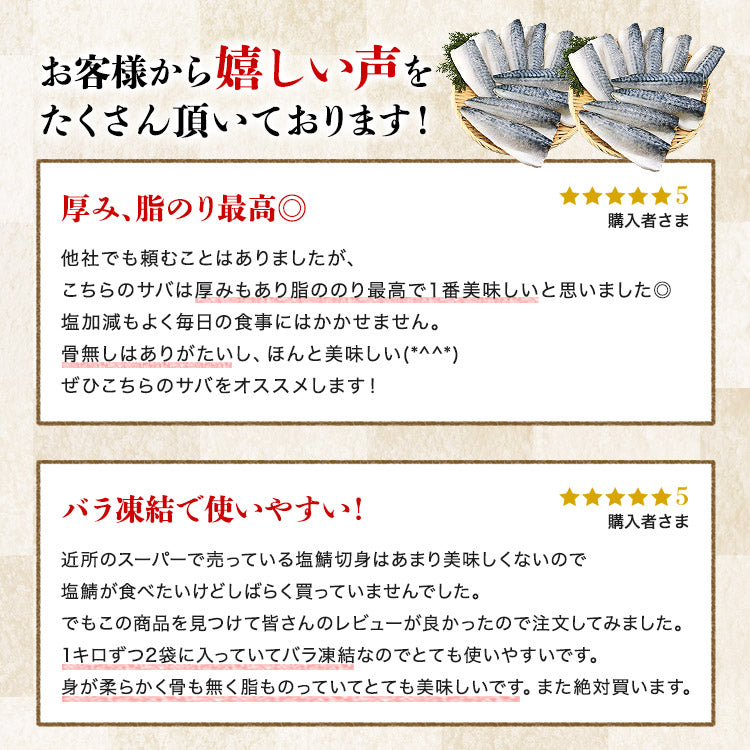 トロサバ1kg　骨取り有塩