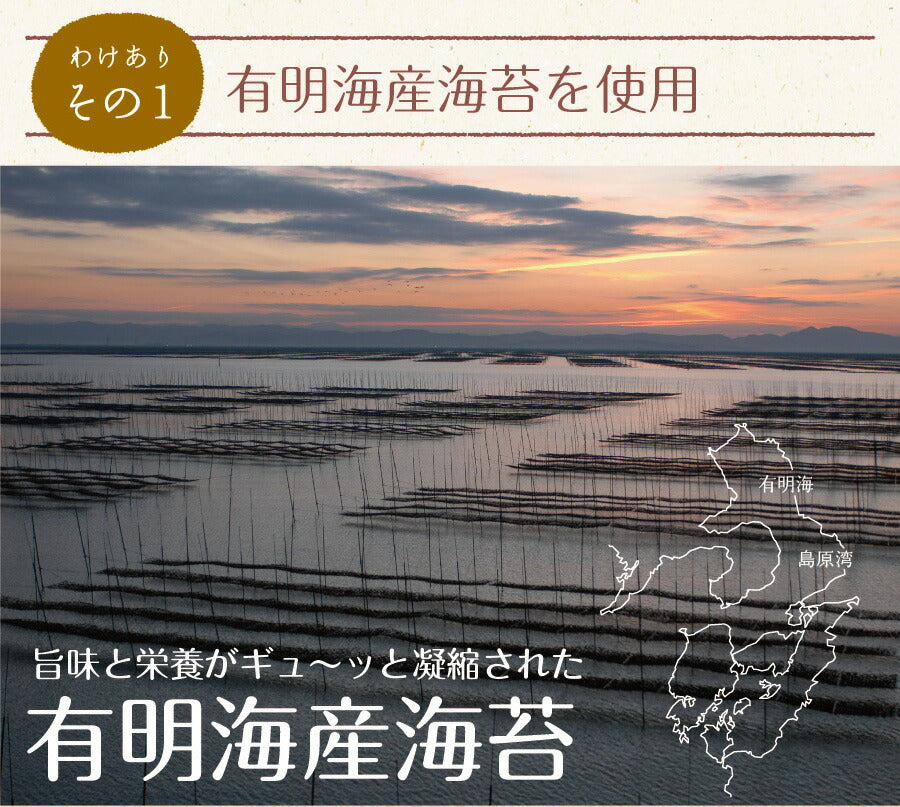 有明海産 訳あり味付け海苔 8切160枚